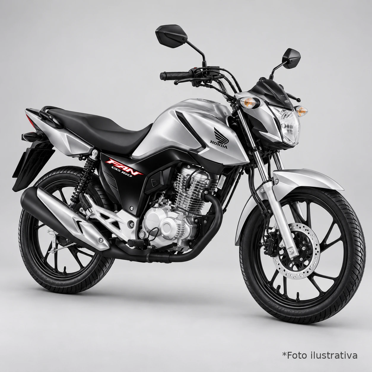 Honda CG 160 Fan prata, motocicleta oferecida no Plano Conquista
